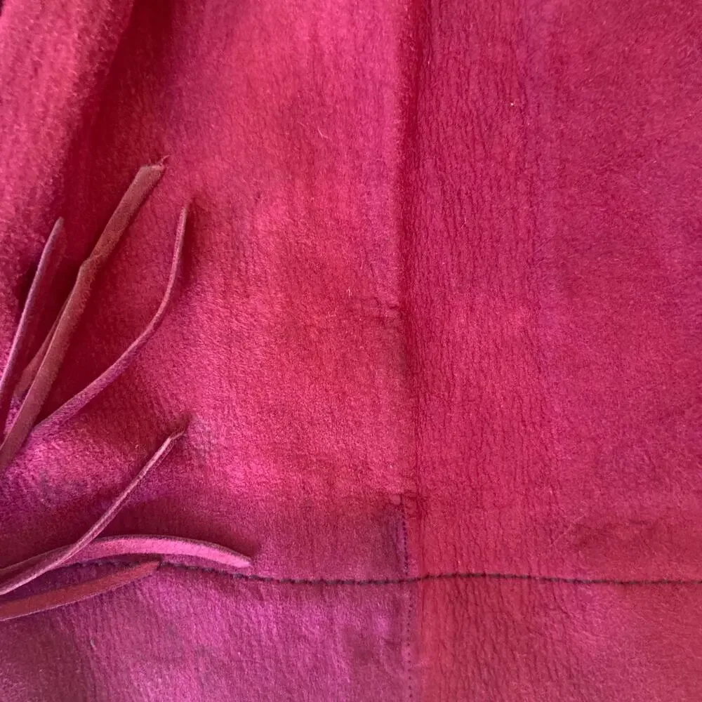 Vintage Burgundy suede cropped jacket ladies medium - Picture 13 of 16